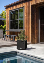 Veradek Block Series Cube Plastic Planter - Large Square Planter for Indoor or Outdoor Patio/Garden | Durable All-Weather Use with Drainage Holes | Modern Décor for Tall Plants, Trees, Flowers