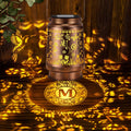 Glooglitter Letter M Solar Lanterns Outdoor Monogram Initial Hanging Light | Hummingbird Shadow Projector Light Waterproof Metal LED Lantern for Patio Yard Porch Personalized Gift for Women Mom Grandma