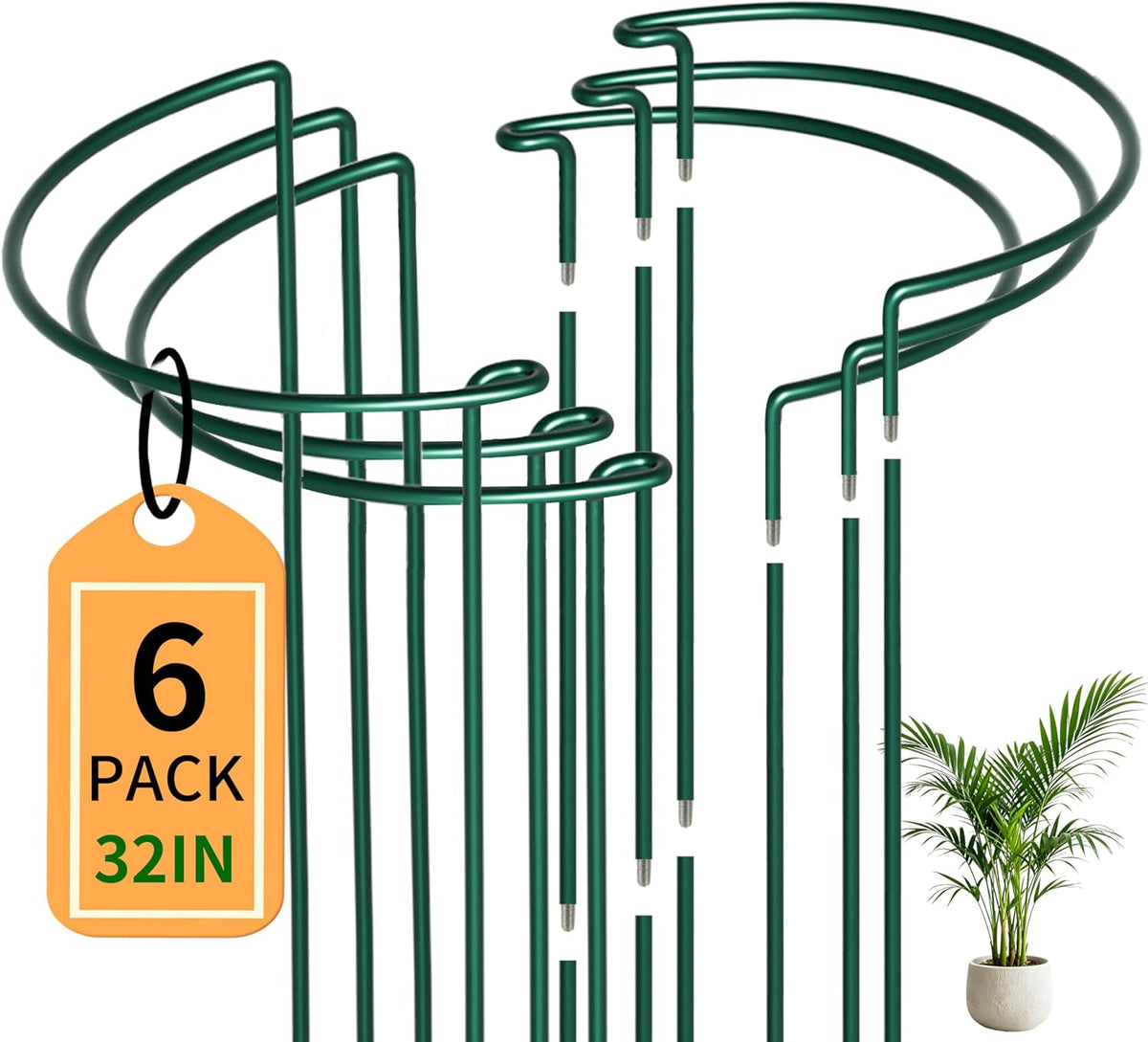 garden plant support cages,14"diax32"h heavy duty interlinked half, main product view