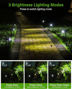 Solar Spot Lights Outdoor, Solar Lights Outdoor Waterproof IP65, 3 Brightness Modes Dusk to Dawn Landscape Spotlights for Yard Garden Pathway Tree Decoration, Cool White, 1 Pack