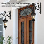 4 PCS Metal Hanging Hook Plants Brackets, 12 Inch Iron Wall Mount Bracket Durable Rust-Resistant Plant Hanger Hook for Hanging Plants Bird Feeder Lantern Wind Chimes
