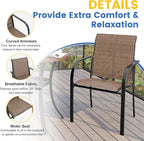 VICLLAX Patio Table and Chair Set of 4, All Weather Metal Round Outdoor Dining Furniture Set-40.6" Round Outdoor Table and Chairs, Black Tabletop