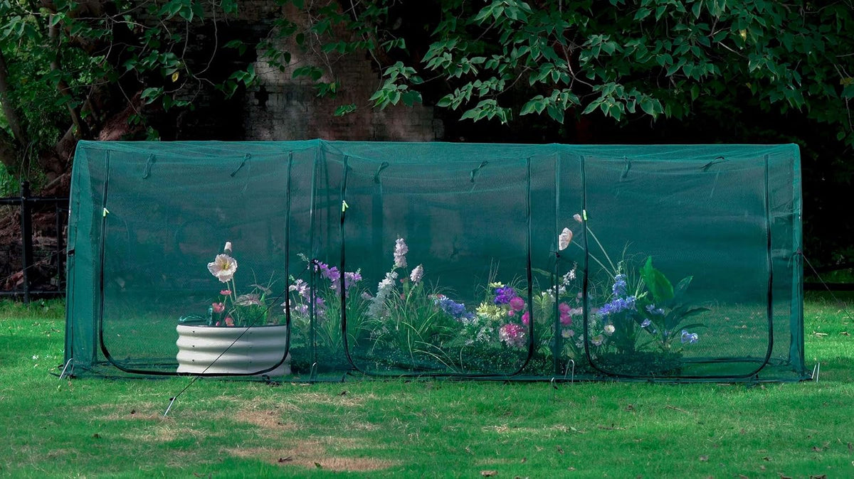 poray large 12.3x4ft tunnel plant netting cover,4.1ft tall, main product view