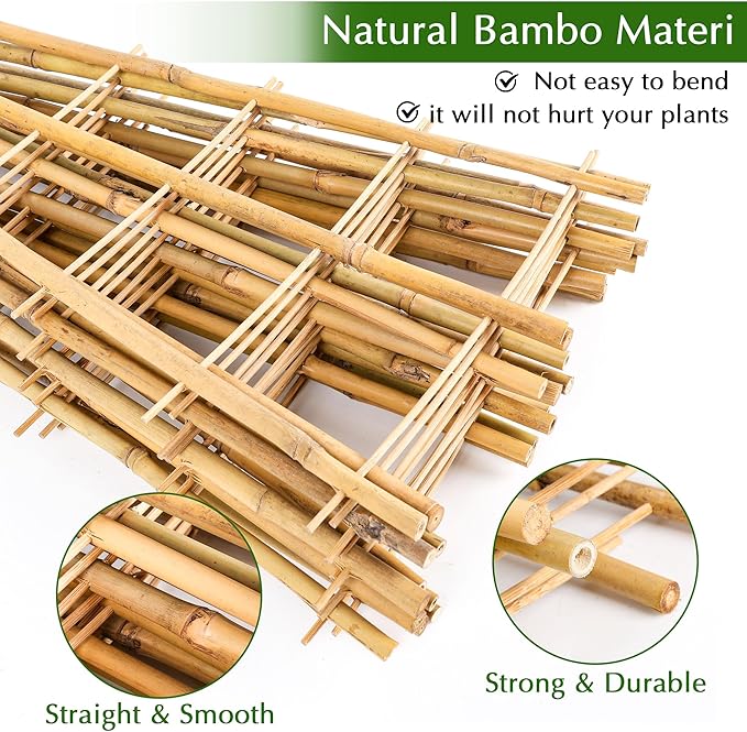 Bamboo Trellis, 12pack 16 Inch Small Plant Wood Bamboo Trellis for Climbing Plants Indoor Potted Plants