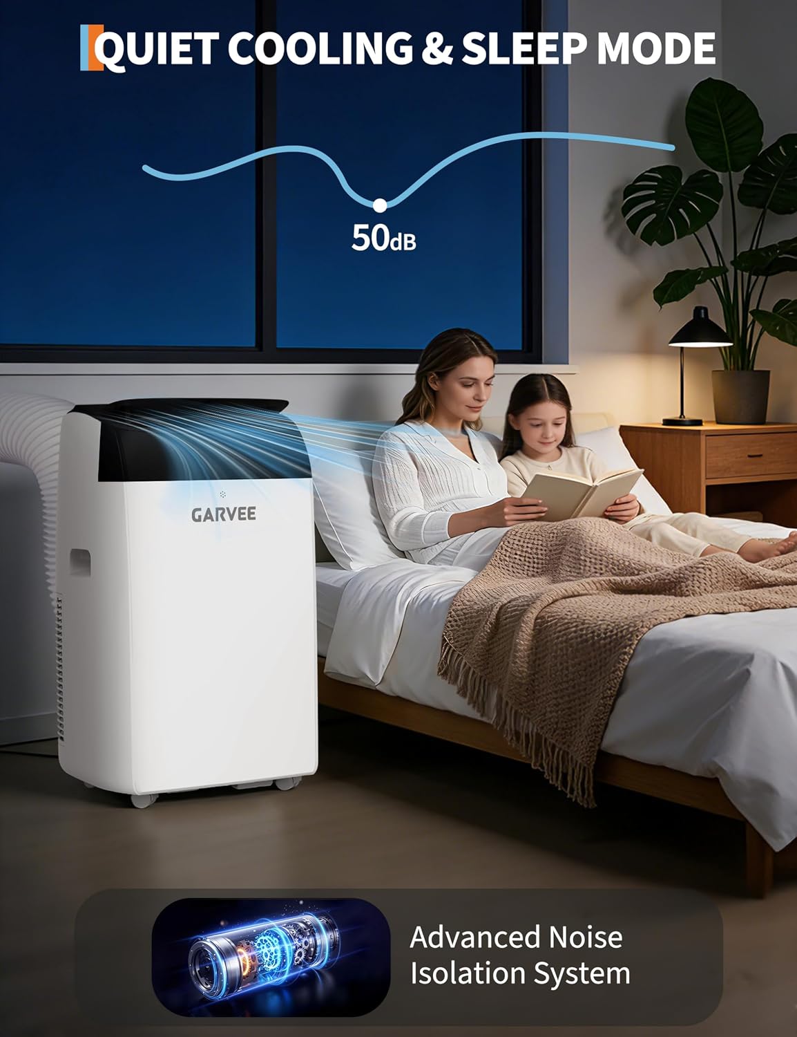 garvee 14000 btu (10200 btu sacc) ac unit showing dimensions