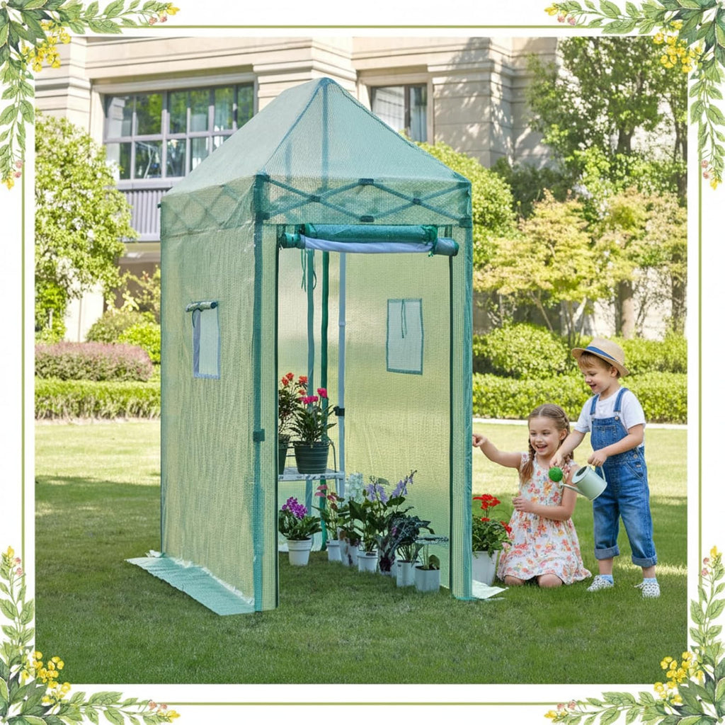 solayis pop up greenhouse, 6x4 ft portable walk, close-up detail