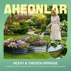 AHEONLAR 3 Pack 6×3×1ft Galvanized Raised Garden Beds, Oval Durable Planter Boxes Outdoor for Vegetables, Fruits, Flowers and Plants, Quick Assembly, Grey