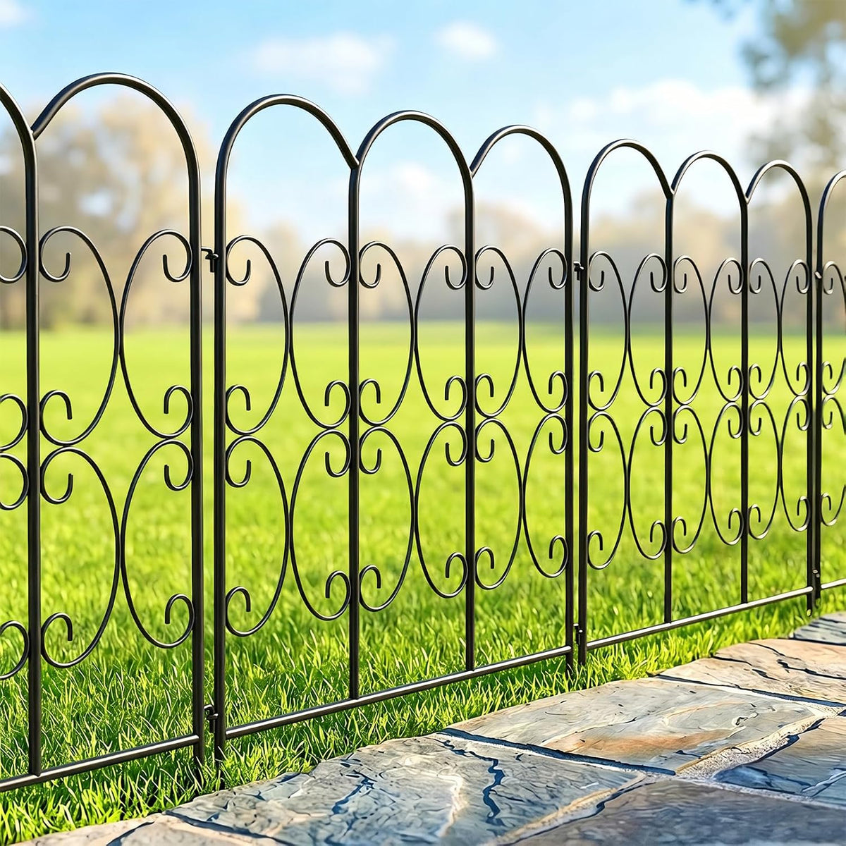 arifaro 5 pack metal decorative garden fence, 32", main product view