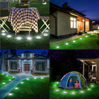 Flacchi Solar Lights Outdoor - Solar Powered Ground Lights Outdoor Solar Disk Light Waterproof Landscape Light for Patio Yard Pathway Walkway Driveway (Cool White, 12 Pack)