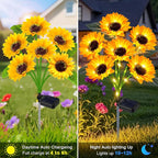 Solar Sunflower Lights Outdoor Flower Lights,6 Pack 36 Sunflower Waterproof Lights for Outside Party Gardening Gifts Mother's Day for Patio Yard Pathway Party Housewarming Gift