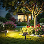WdtPro Solar Lights Outdoor Waterproof, Solar Spot Lights Outdoor with Optical Lens, Auto ON/Off, 30H+ Runtime, Landscape Spotlights for Flag Yard Path Garden Tree, Warm White 6 Pack