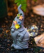 Solar Funny Garden Gnome Statue: Outdoor Lights Decorations | Waterproof Resin Sculpture,Yard Lawn Porch Balcony Patio Home Decor,Birthday Gifts for Mom Women Grandma