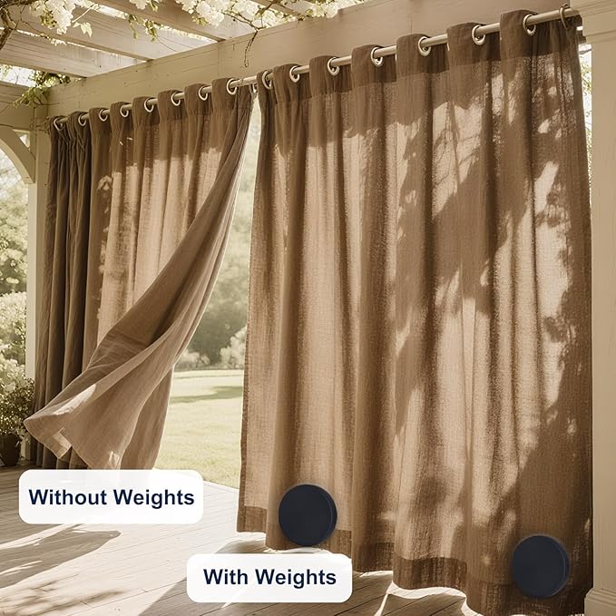 2LB Heavy Duty Outdoor Curtain Weights, Strong Magnetic Gazebo Curtain Weights, Rubber Covered Waterproof Drapery Weight, Prevent Curtain Liner from Blowing Around, Black, 4 Pairs