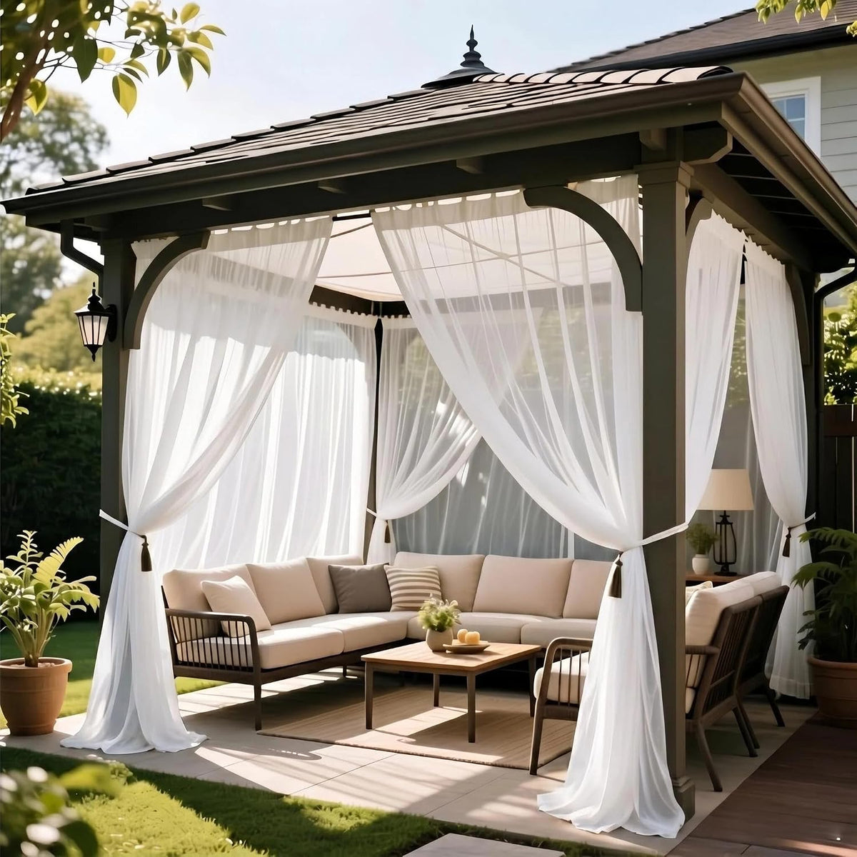 netting for porch/patio/canopy/garden, 60x96in, 2pack, outdoor sheer tulle, main product view