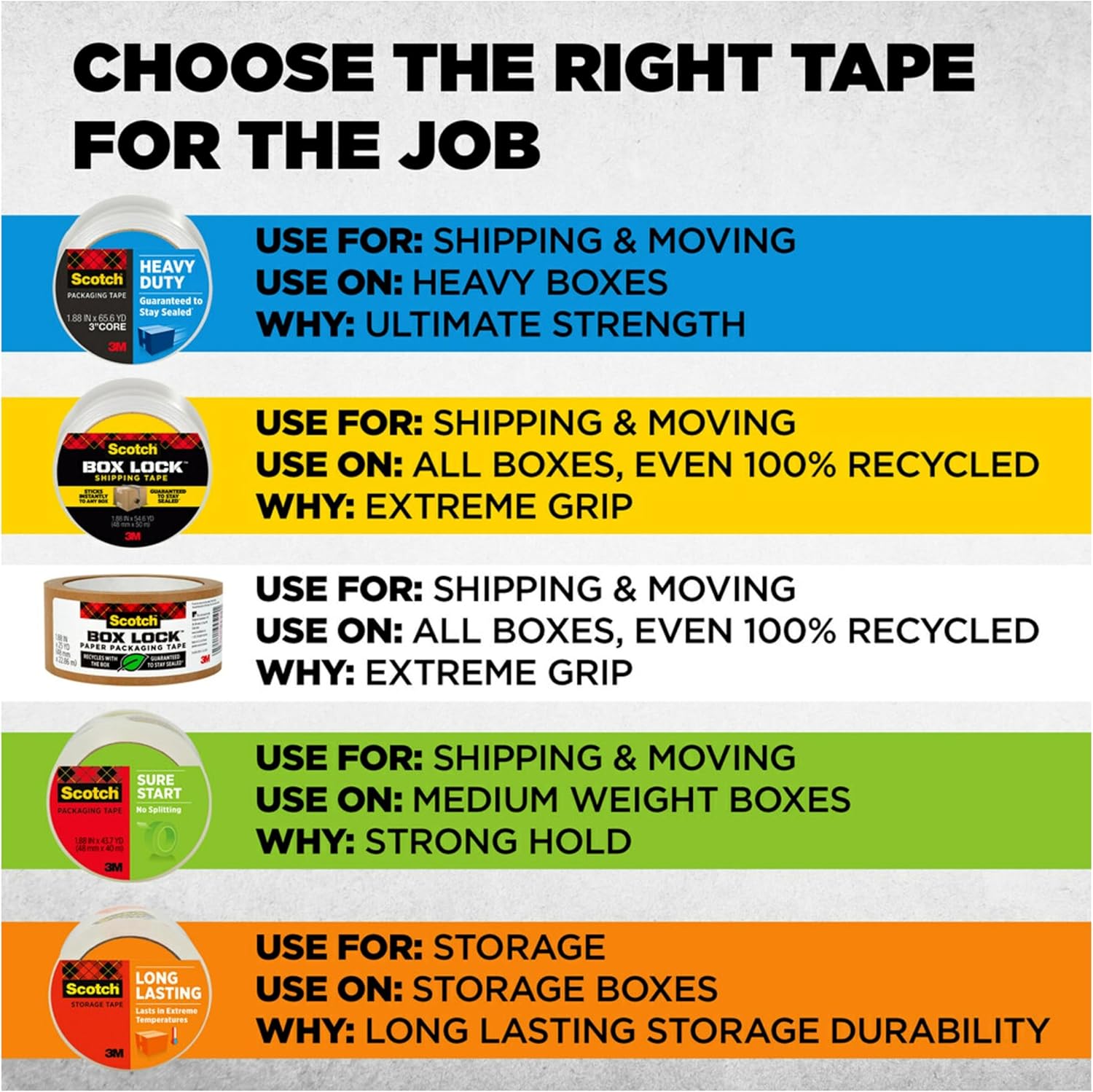 Scotch Heavy Duty Shipping Packing Tape, Clear, 1.88 in. x 38.2 yd. | Shipping and Packaging Supplies, 1 Tape Roll with Dispenser