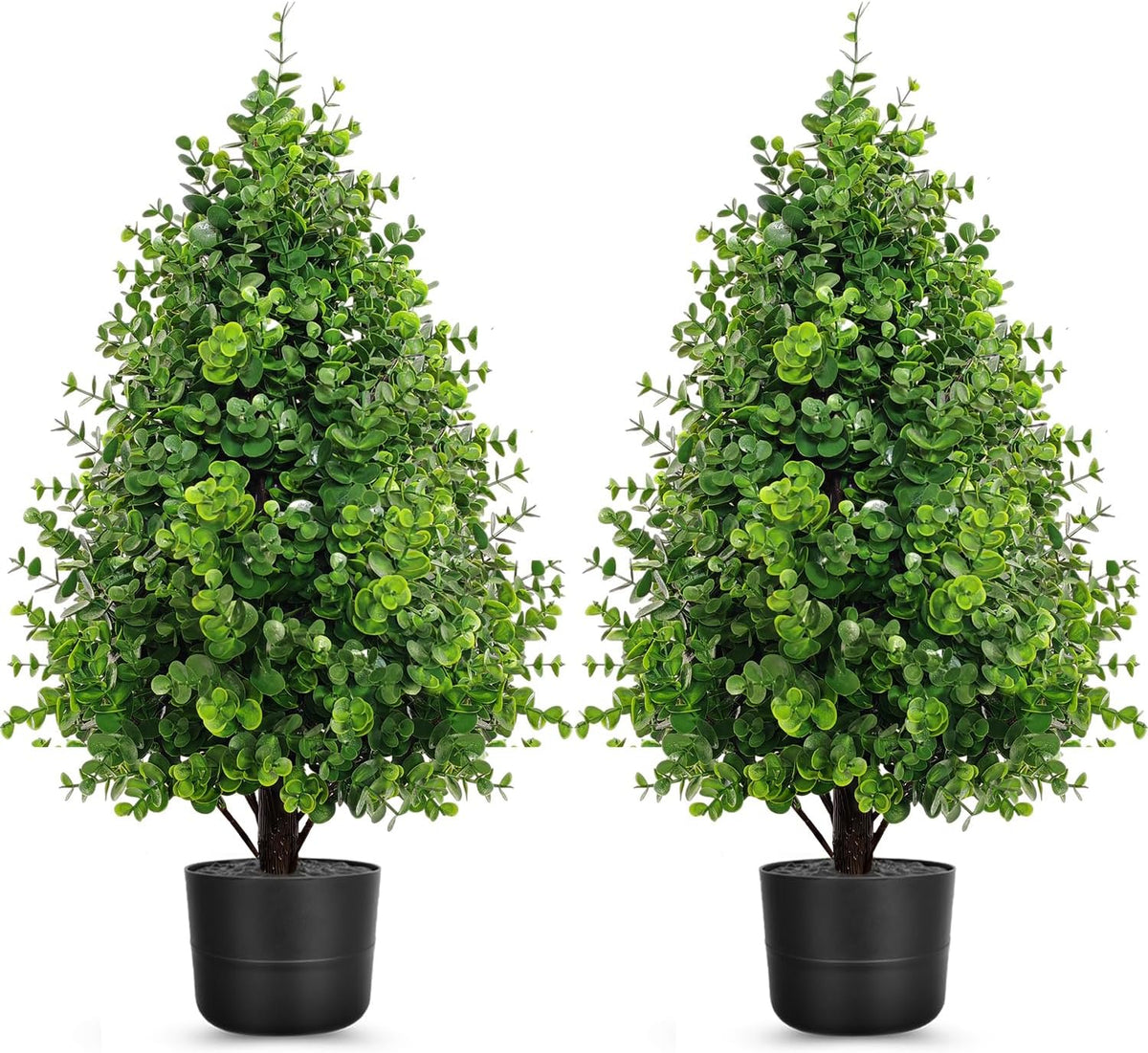 thkful 2 pack artificial boxwood topiary trees with, main product view