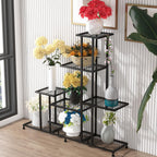 twhep heavy duty metal plant stand, 5 tiers shown in use