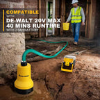 Cordless Submersible Water Pump for DeWALT 20V MAX (Bare Tool) | 17 GPM High Flow Sump Motor; Rapid Drainage Suited To Flooded Pool, Hot Tub, Spa, Basement And Garden Utility Operations