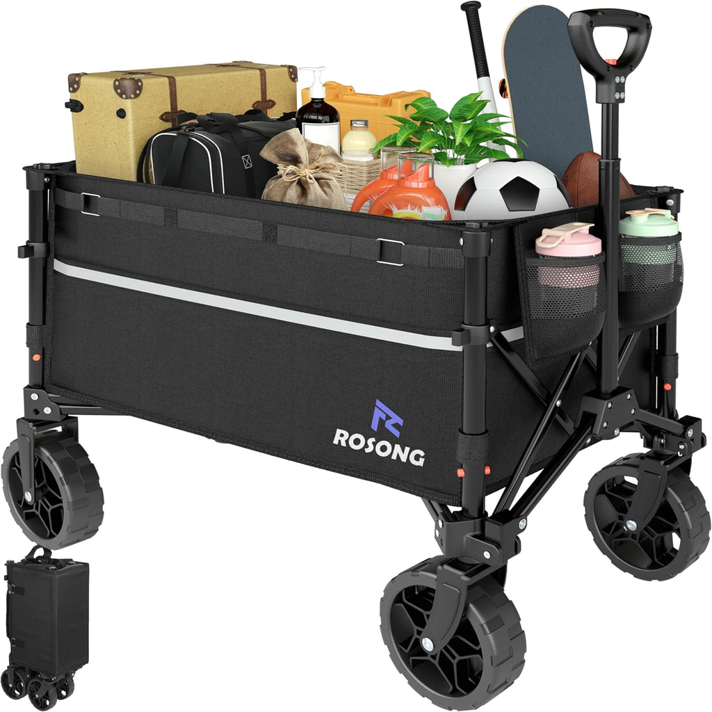 rosong collapsible wagon cart with wheels foldable, main product view