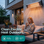 serenelife infrared patio heater, wall-mounted electric heater with, package contents