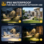 Solar Lights Outdoor Waterproof, Dual Heads Adjustable Solar Spot Lights Outdoor, 2-in-1 Motion Sensor Solar Powered Spotlight Landscape Lighting for Garden, Yard, Pathway- 2 Pack (Warm Light)