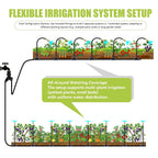 50FT 360° Adjustable Drip Irrigation System Garden Watering System with 12 Nozzles Plant Watering Devices Misting System Greenhouse Accessories for Yard, Lawn