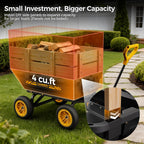 cammoo 10-in no-flat tires 900lb garden dump cart, side view