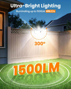 LUHLEE 416 LEDs Clip On Solar Lights Outdoor, 1500LM & 300° Angle Bright Motion Sensor Outdoor Lights with 3 Lighting Mode, IP65 Waterproof Solar Security Light for Fence, Patio, Backyard, Gutter (2)