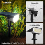 Ensenior Solar Spotlights Outdoor, 56 LEDs Brightness Adjustable 6500K LED Solar Garden Lights, Halloween Christmas Landscape Lighting for Flag/Yard/Pathway, IP65 Waterproof - 4 Pack