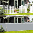 LOVE STORY 3'x16' Gray Balcony Screen Privacy Fence Cover (HDPE) UV Protection Weather-Resistant 3 FT Height Shield for Deck, Patio, Backyard, Outdoor Pool, Porch, Railing