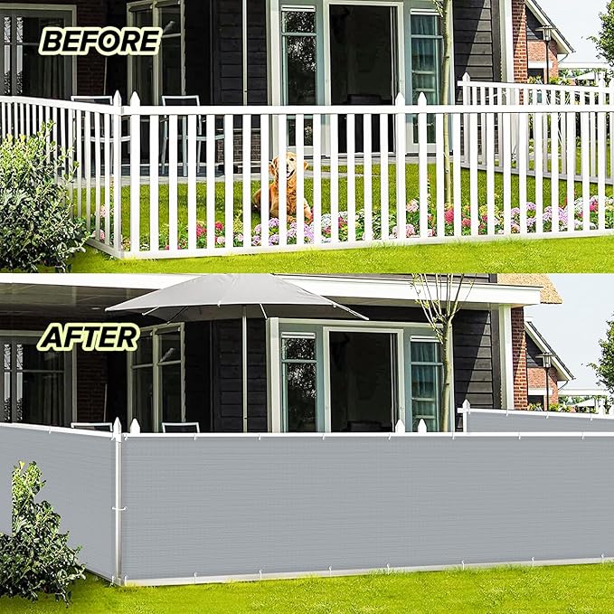 LOVE STORY 3'x16' Gray Balcony Screen Privacy Fence Cover (HDPE) UV Protection Weather-Resistant 3 FT Height Shield for Deck, Patio, Backyard, Outdoor Pool, Porch, Railing