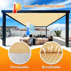 Artpuch Outdoor Pergola Shade Cover 5' X 9' Sun Shade Cloth with Grommets, 90% UV Protection Canopy Patio Privacy Screen (Customized Available) GN107, Wheat