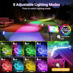 LETMY Solar Spot Lights Outdoor Waterproof with Bigger LED, 4 Pack 135°Adjustable Solar Lights Outdoor, 2-in-1 Wall Lights & 2 Modes Landscape Spotlights for Tree Yard Pathway Garden Decor(RGB Light)