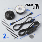 Barrina OG09 Puck Grow Light, 18W(2 x 9W), 5000K, Timer, 2 Packs, Black | Full Spectrum Plant Light for Indoor Plants, Magnetic & Linkable, 5 Levels Dimmable, Small Grow lamp, Perfect for Plant Shelf