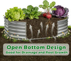 Round Galvanized Raised Garden Bed Kit, Round Galvanized Planter for Vegetables/Herbs/Flowers Heavy-Duty Steel Outdoor Water Trough (Silver, 4X4X1FT)