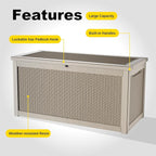 320 Gallon Outdoor Storage Box,Large Waterproof UV Resistant Deck Box,Lockable Storage Container for Patio Furniture Cushions Garden Tools and Pool Accessories(Gray)