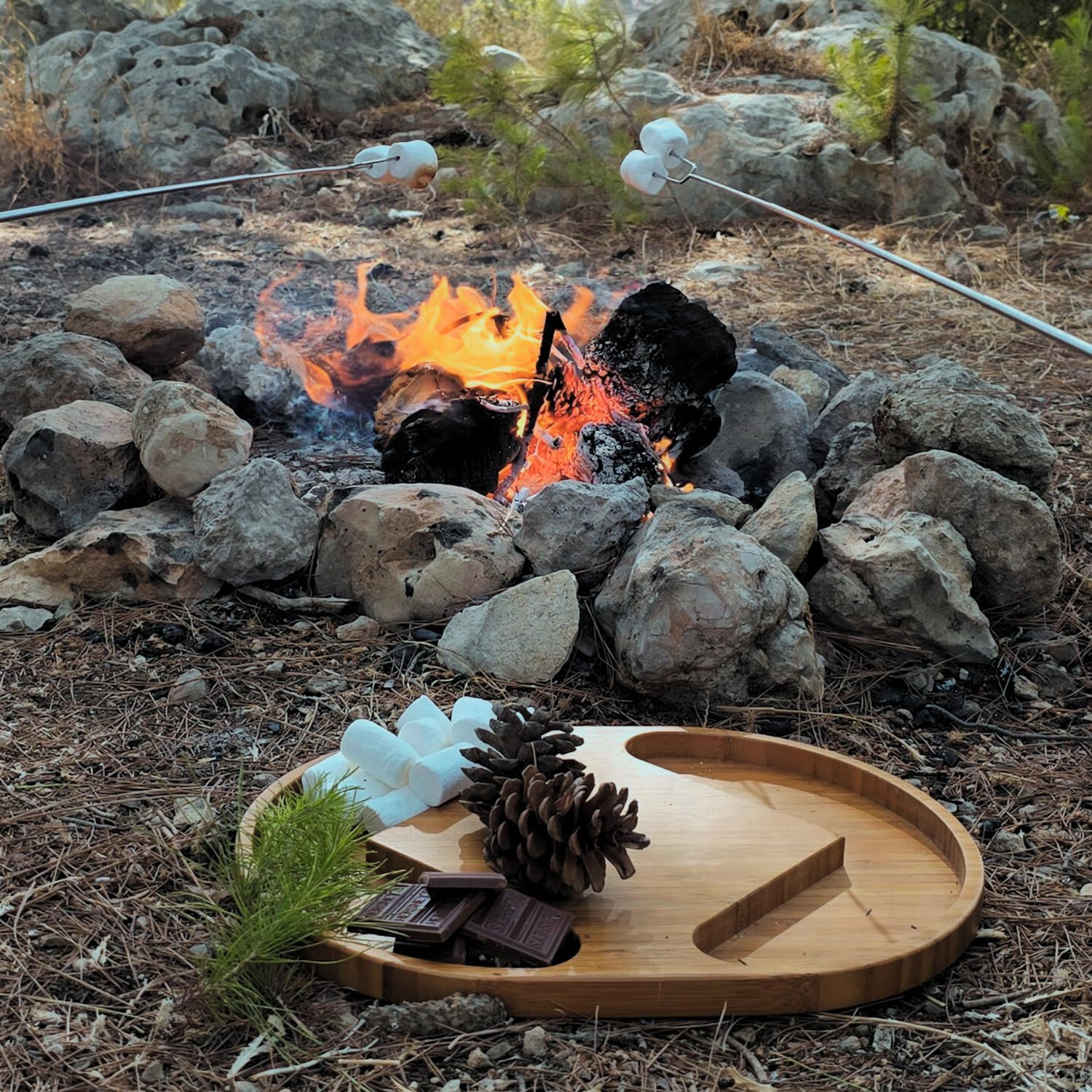 Smores Sticks For Fire Pit [Set Of 14] - Marshmallow Roasting Sticks For Campfire, Classic Smore Sticks - Hot Dog Sticks For Campfire - SUMPRI Campfire Sticks