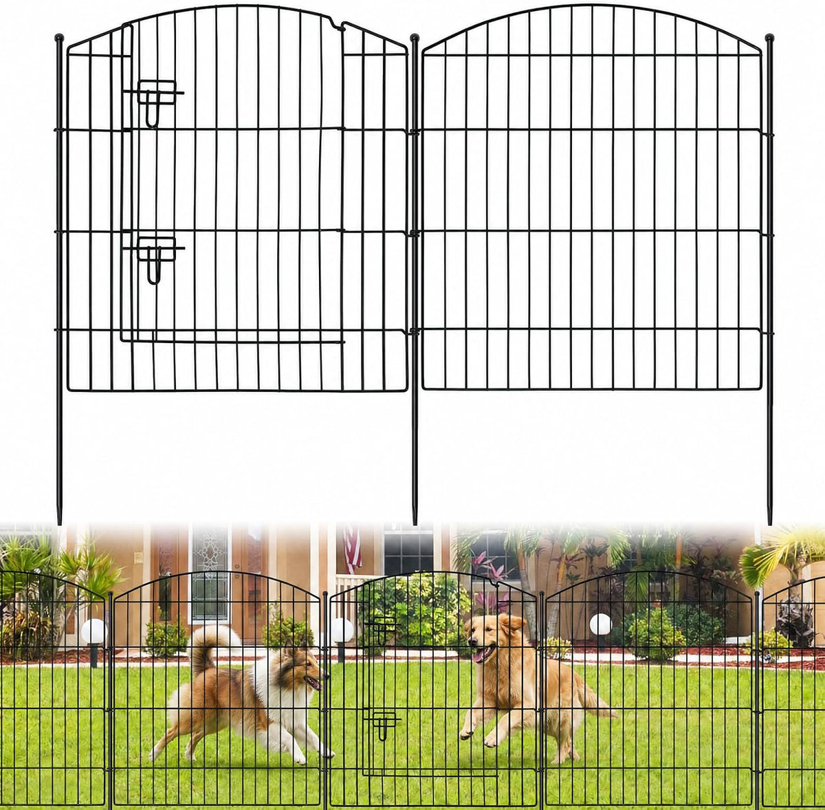 10 panel no dig garden fence with gate, main product view