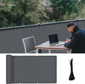 LOVE STORY 3'x16' Dark Grey Balcony Screen Privacy Fence Cover UV Protection Weather-Resistant 3 FT Height Heavy Duty for Deck, Patio, Backyard Shield 90%
