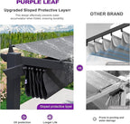 PURPLE LEAF 10' x 13' Aluminum Outdoor Pergola Wind-Resistant Retractable Pergola with Double Sun Shade Canopy Heavy-Duty Metal Pergola for Patios Backyard Deck Garden, Grey