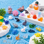60 Pcs Mini Ocean Resin Animals Figures 60 Styles for Aquarium Decorations | Tiny Sea Animal to Hide Little Animals Figures for Fish Tank Ornaments Fairy Garden Miniature Landscape Dollhouse Accessories
