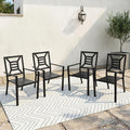 Patio Dining Chairs Set of 4, Stackable Outdoor Metal Chairs