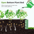 DoCred 3 in 1 Raised Garden Bed with 87in Tall Arch Trellis for Climbing Plants, Galvanized Planter Garden Box Outdoor for Gardening, Climbing Vegetables, Flower, Green