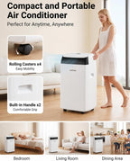 garvee 14000 btu portable ac with black top on a desk or shelf