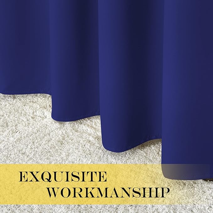 NICETOWN Blackout Curtains 84 Inch Length, Thermal Insulated Curtains for Bedroom Grommet Energy Saving Room Darkening Drapes for Living Room Window, 1 Panel, Navy Blue, 66" W x 102" L