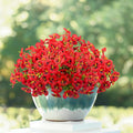 12 Bundles Artificial Pansy Flowers for Outdoor, Faux Silk Pansies Spring Flowers Outside for Planter Front Door Porch Patio Yard Window Box Home Decor (Red)