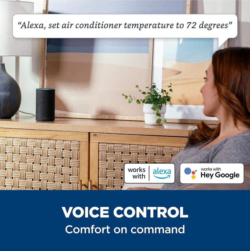 ge window air conditioner 10000 btu, wi-fi enabled showing dimensions