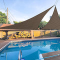 E&K Sunrise 7' x 7' x 7' Sun Shade Sail Triangle Canopy Shade Cover UV Block for Patio Backyard Garden Outdoor (Brown)