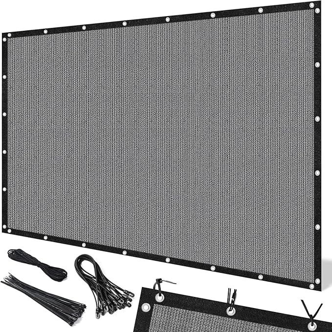 Artpuch 90% Sun Shade Cloth, 8 x 16 FT Pergola Shade Cover Canopy with Grommets, Sun Screen Fabric Tarp for Patio, Outdoor, Garden, Backyard, Light Grey
