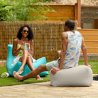 Jaxx Leon Outdoor Bean Bag Ottoman, Flax